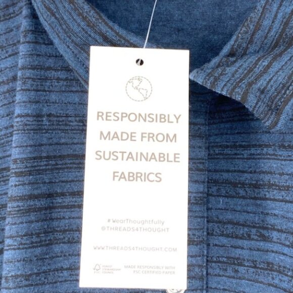 Threads 4 Thought Mens James Dirt Road Stripe Polo - L - Picture 5 of 7